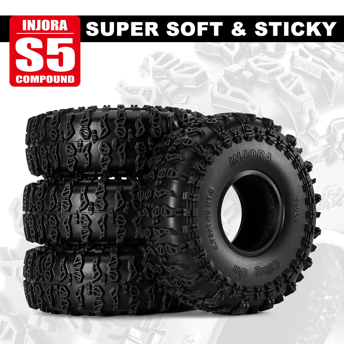 Pneus Cling On S5 INJORA crawler 1/10 – vue 3
