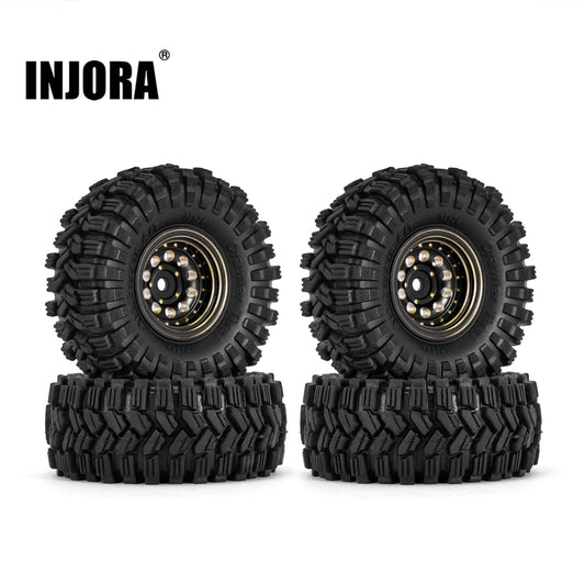 Jantes beadlock laiton 1.0 et pneus INJORA SCX24 TRX4M FCX24
