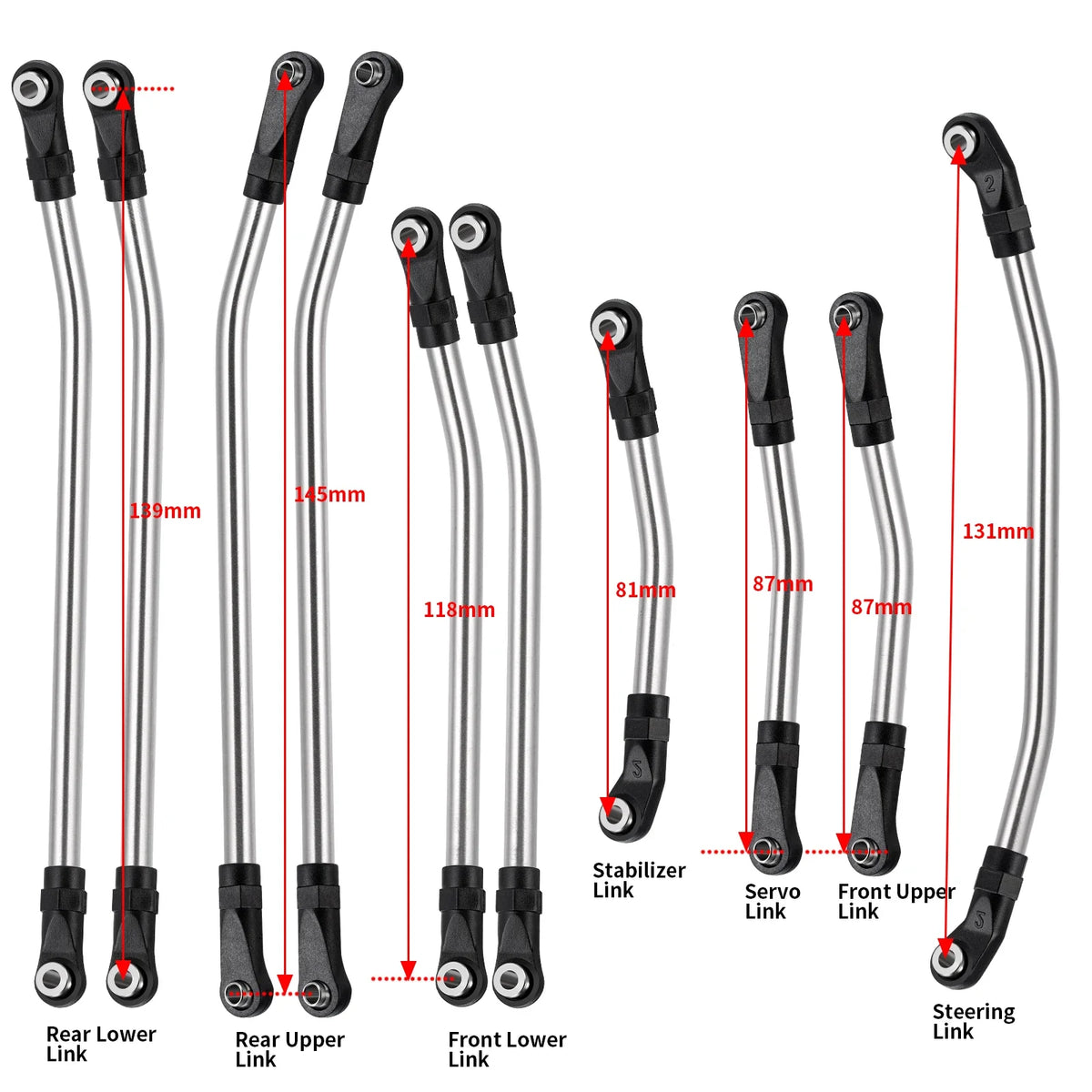 Liens châssis inox AXSPEED 313 / 324 / 336 mm pour TRX4 – vue 9