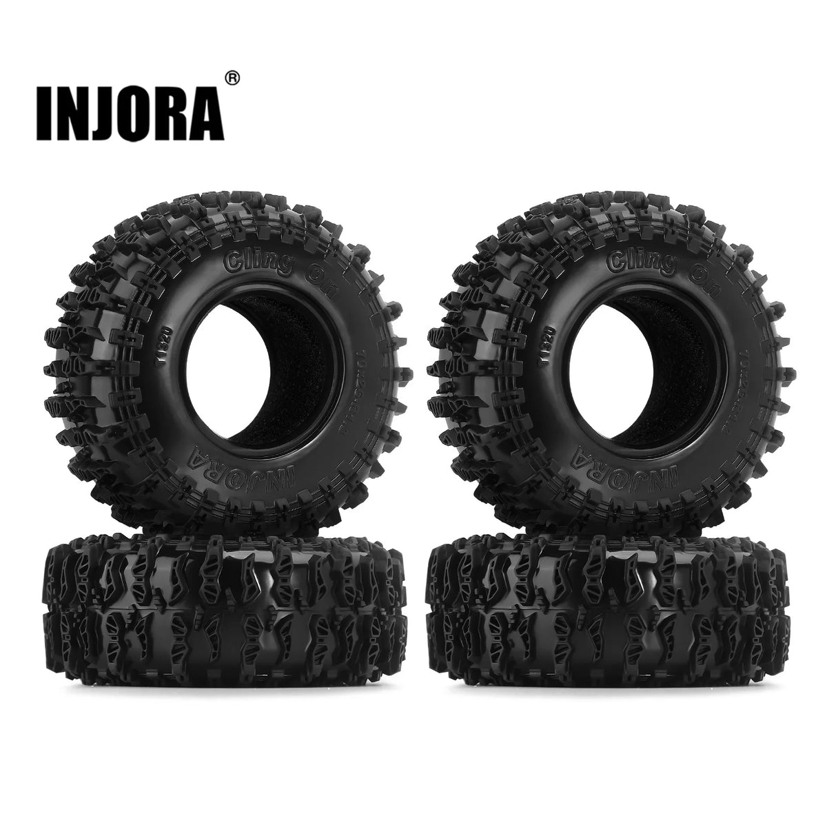 Pneus INJORA ClingOn 1.3 70 x 26 mm pour micro crawler 1/18 1/24
