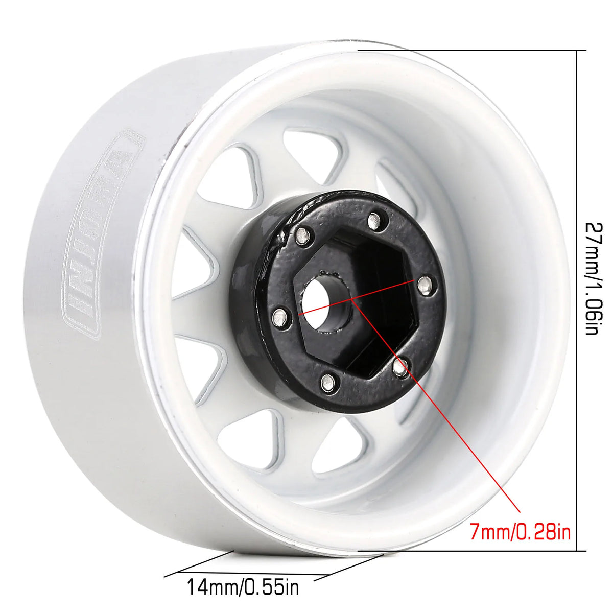 Jante INJORA 1.0 acier pour SCX24 TRX4M – vue 3
