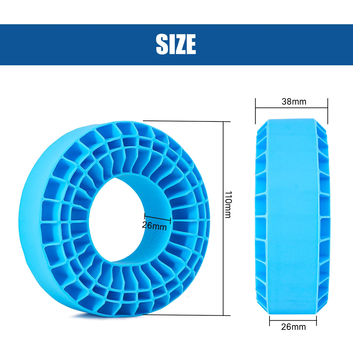 Inserts silicone INJORA pour roues crawler 1.9 – vue complémentaire