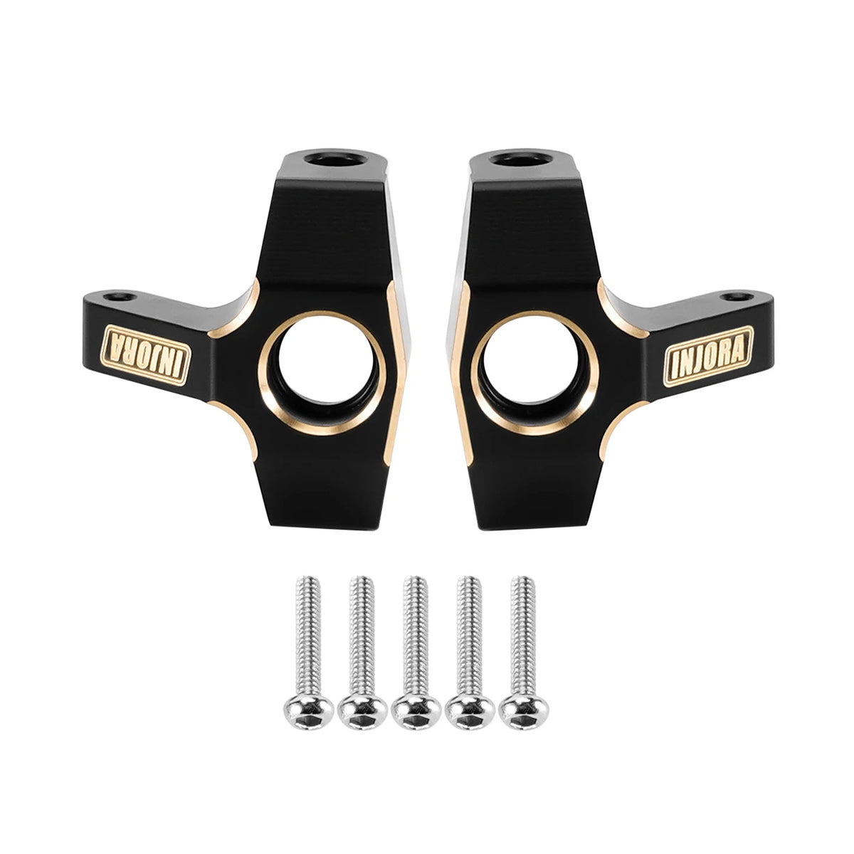 INJORA Fusées, C-hubs et tubes d’essieu laiton noir pour FMS FCX24M 1/24