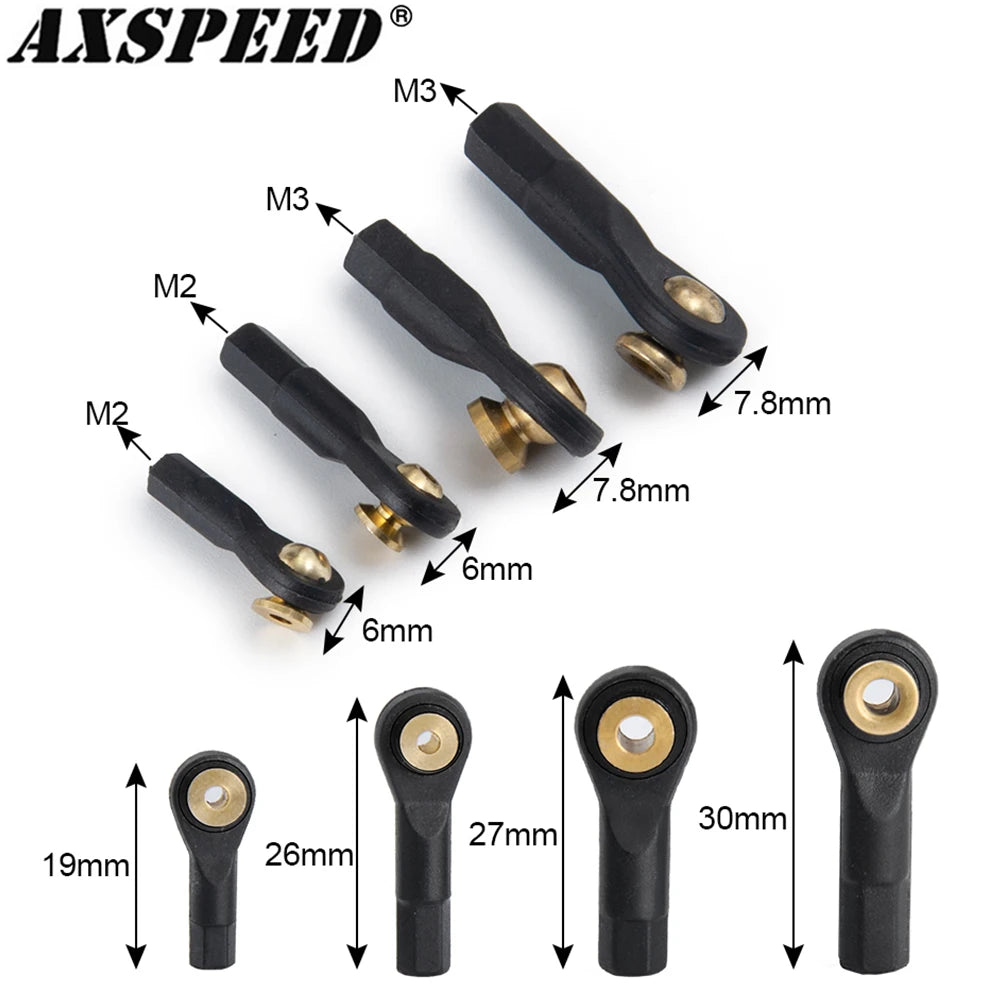 Embouts à rotule AXSPEED M2/M3 pour RC – lot de 10