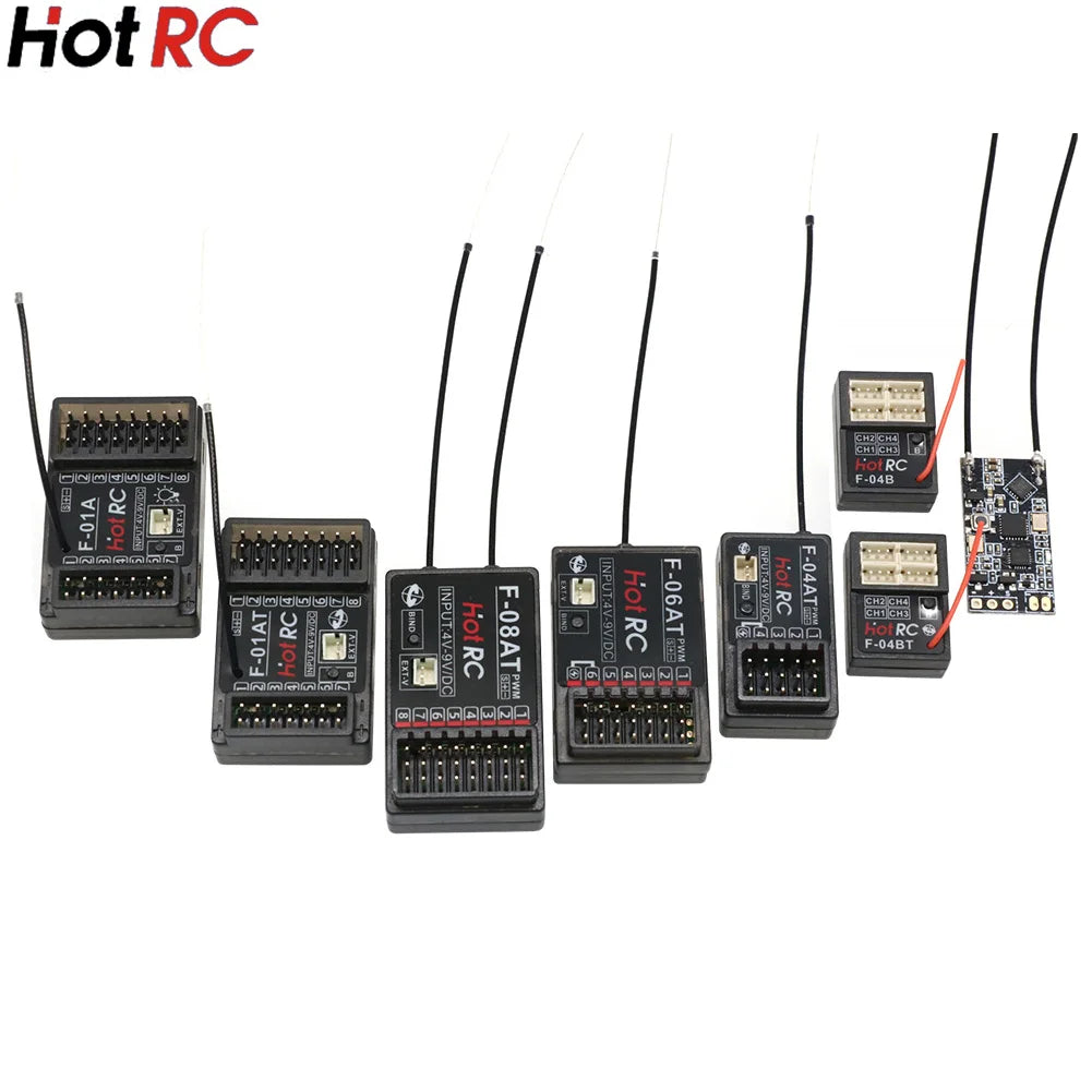 Récepteur HOTRC 2,4 GHz 4 6 8 voies avec gyroscope et éclairage