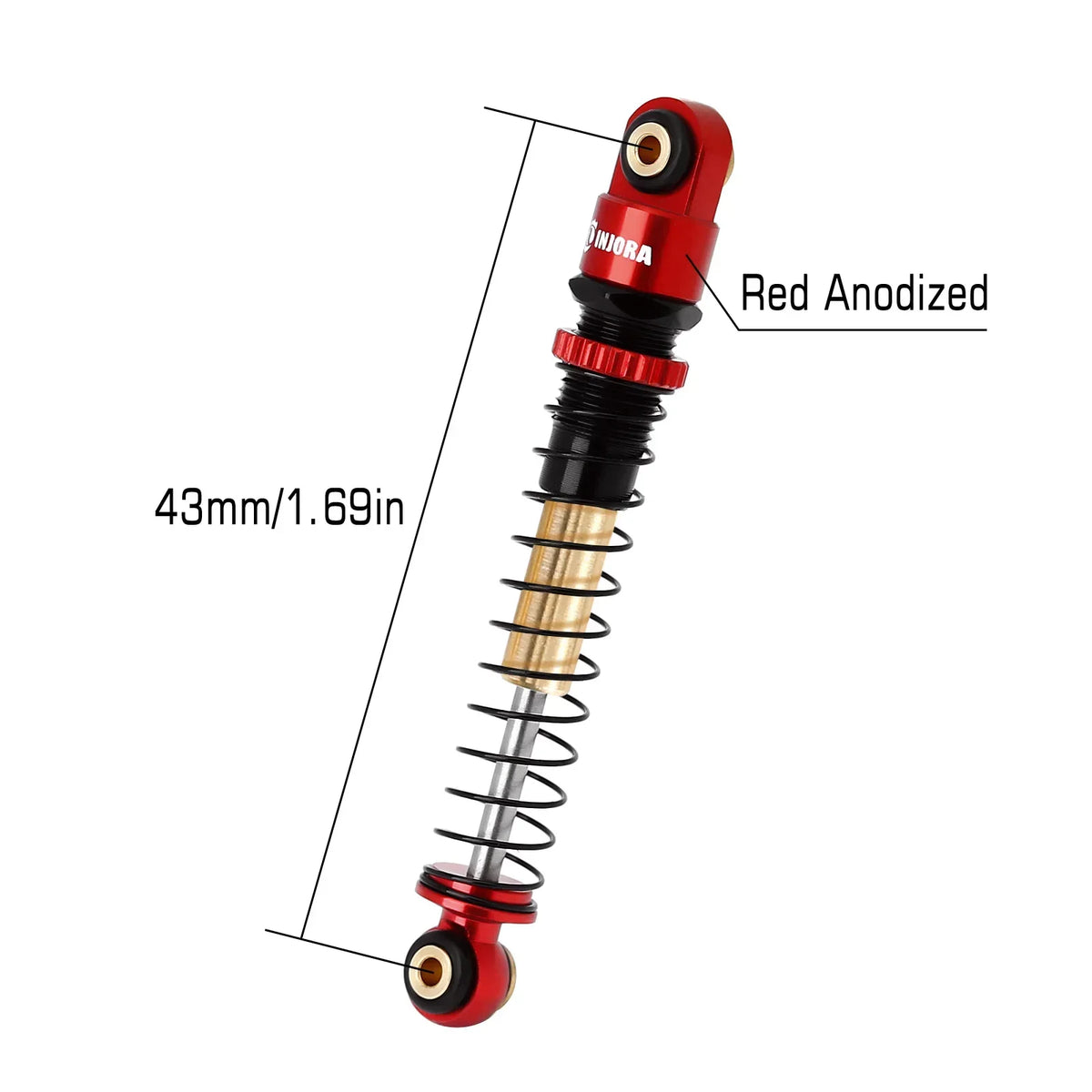 INJORA amortisseurs aluminium filetés 43 mm pour Axial SCX24 – vue complémentaire