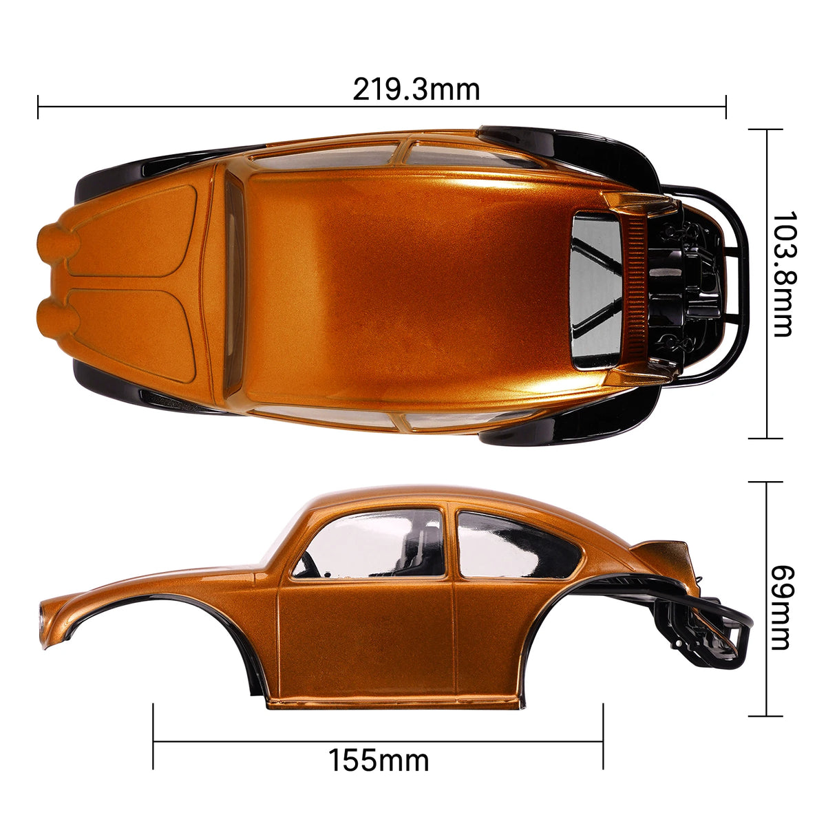 INJORA carrosserie BUG18 avec intérieur pour châssis LCG TRX4M – vue complémentaire