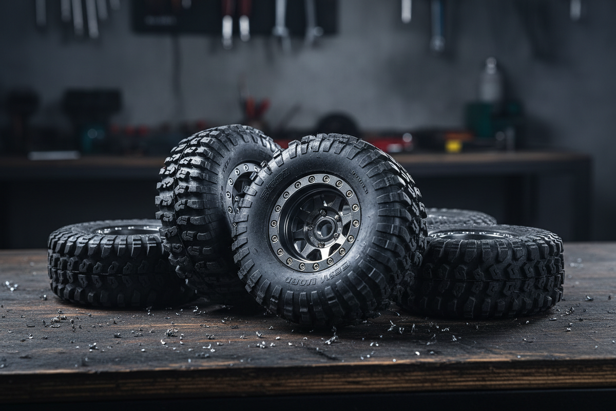 Roues beadlock et pneus tout-terrain pour crawler RC