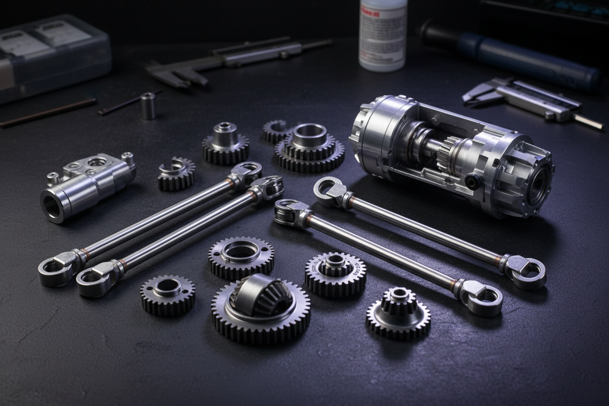 Cardans, engrenages et pièces de transmission pour crawler RC