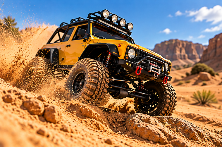 FCX24 and FCX18 crawler on desert sand