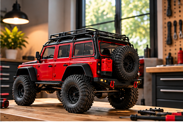 TRX4M crawler in RC workshop